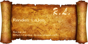 Rendes Lajos névjegykártya